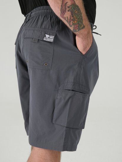 D555 Nick Cargo Shorts met Elastische Taille Grijs - Korte broeken - Grote Maten Korte Broeken Heren