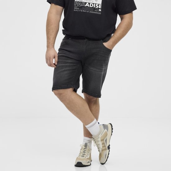 North Latitude 51336 denim shorts zwart - Korte broeken - Grote Maten Korte Broeken Heren