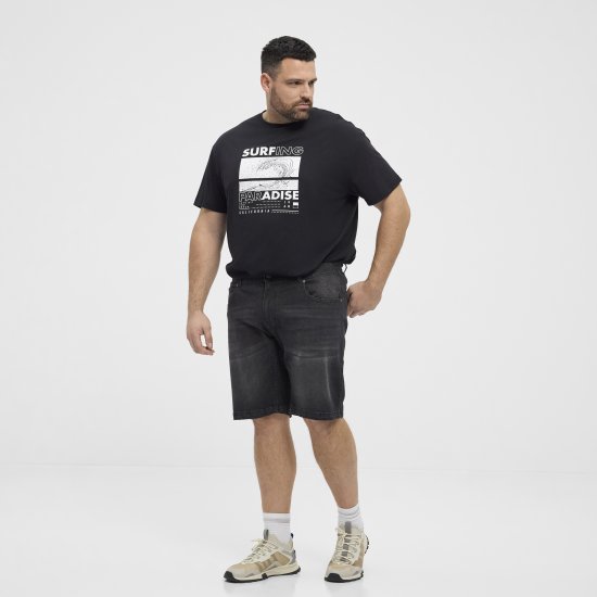 North Latitude 51336 denim shorts zwart - Korte broeken - Grote Maten Korte Broeken Heren