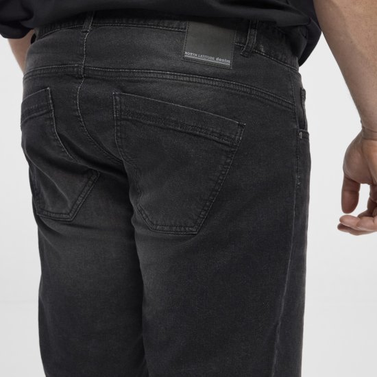 North Latitude 51336 denim shorts zwart - Korte broeken - Grote Maten Korte Broeken Heren
