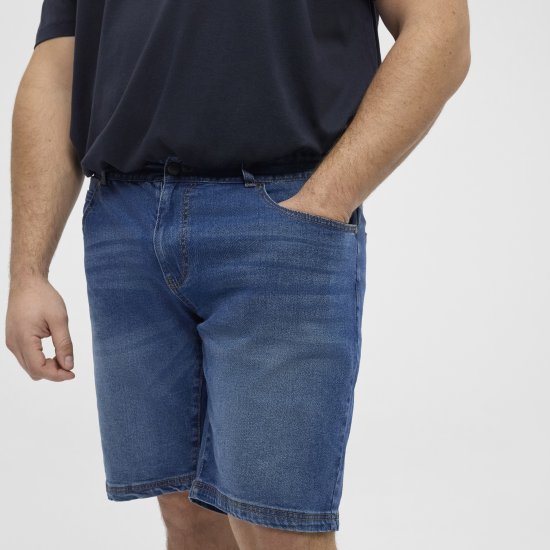 North Latitude 51336 denim shorts blauw - Korte broeken - Grote Maten Korte Broeken Heren