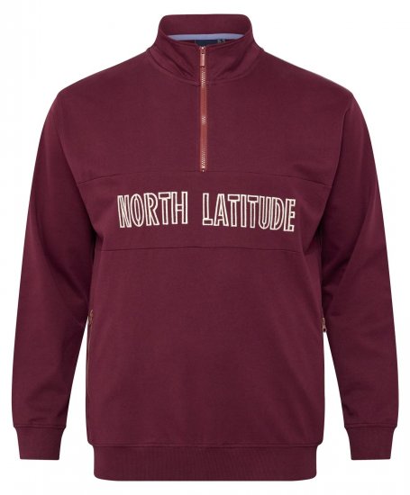 North Latitude Half Zip Sweater Bordeaux - Sweaters & hoodies - Sweaters & Hoodies Grote Maten Heren