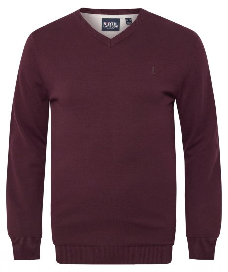 North Latitude 53133 V-Neck Knit Rood - Sweaters & hoodies - Sweaters & Hoodies Grote Maten Heren