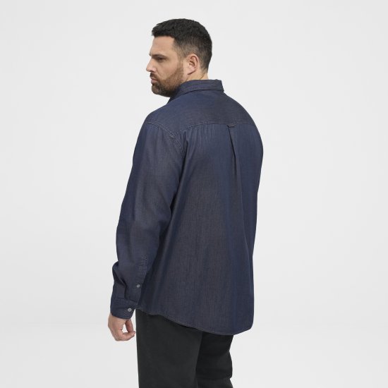 North Latitude 53139 denim overhemd blauw - Overhemden - Overhemden Grote Maten Heren
