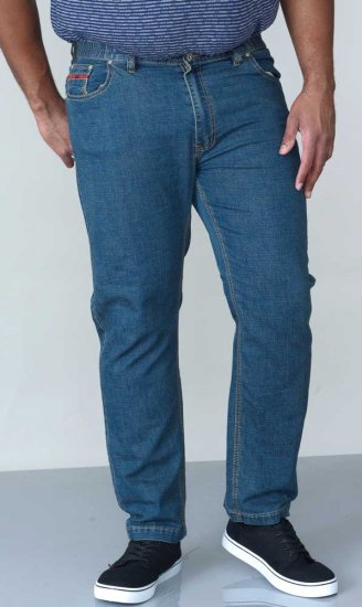 Duke Bailey Relaxed Comfort Fit Stretch Jeans With Elasticated Waist Stonewash - Jeans & broeken - Jeans & Broeken Grote Maten Heren
