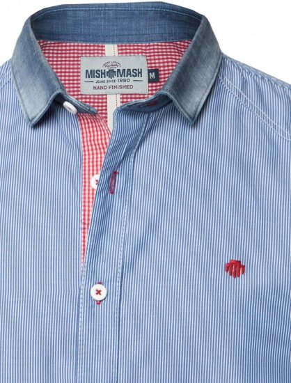 Mish Mash Stripe Holiday Navy - Overhemden - Overhemden Grote Maten Heren