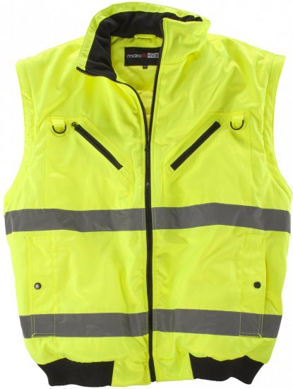 Marc & Mark Hi-Vis Jacket/vest Yellow - Werkkleding - Werkkleding Grote Maten Heren