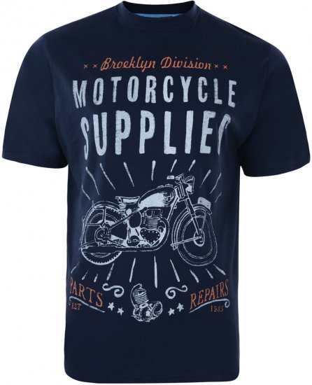 Kam Jeans 566 T-shirt Navy - T-shirts - Grote Maten T-shirts Heren