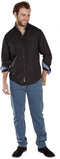 D555 LIONEL Fashion Pockets Long Sleeve Shirt - Overhemden - Overhemden Grote Maten Heren