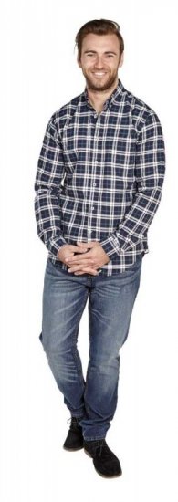 D555 Carter Check Shirt Navy-Green - Overhemden - Overhemden Grote Maten Heren