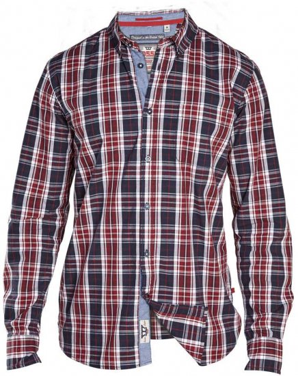 D555 TRUMAN Long Sleeve Shirt & T-shirt Combo - Overhemden - Overhemden Grote Maten Heren
