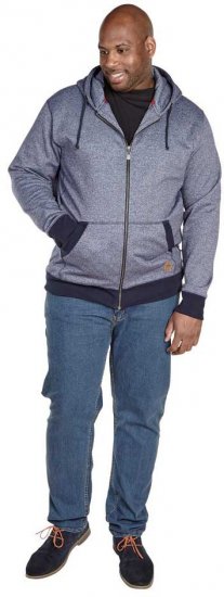 D555 AVERY Blue Speckled Hoody - Sweaters & hoodies - Sweaters & Hoodies Grote Maten Heren