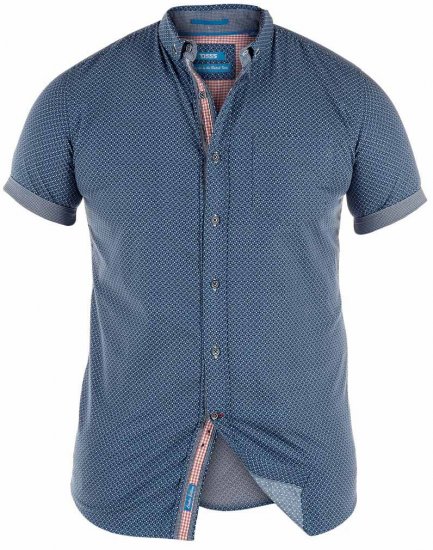 D555 Davion Blue/Navy Shirt - Overhemden - Overhemden Grote Maten Heren