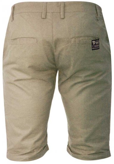 D555 PANAMA Chino Short With Side Elasticated Waist Khaki - Korte broeken - Grote Maten Korte Broeken Heren