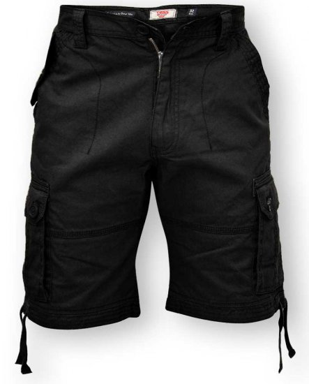 D555 Jarrod Cargo Short Black - Korte broeken - Grote Maten Korte Broeken Heren