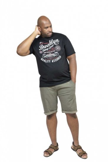 D555 NEAL Brooklyn Crew Neck T-Shirt Black - T-shirts - Grote Maten T-shirts Heren