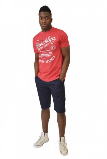 D555 NEAL Brooklyn Crew Neck T-Shirt Red - T-shirts - Grote Maten T-shirts Heren