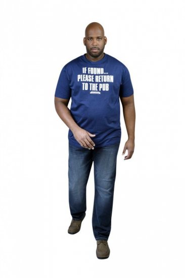 D555 SIMON 'Return To The Pub' T-Shirt Navy - T-shirts - Grote Maten T-shirts Heren