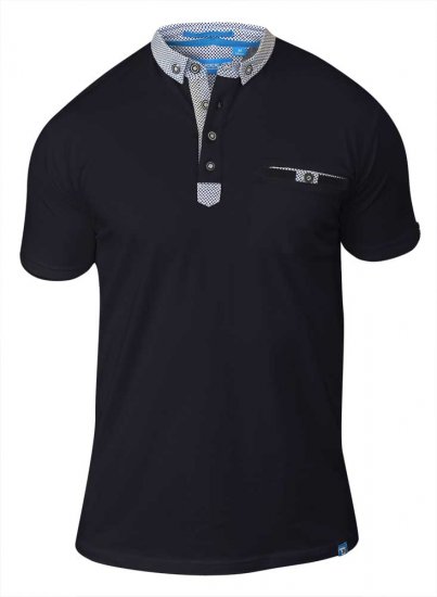 D555 HAYDEN Short Sleeve Polo Black - Polo shirts - Grote Maten Poloshirts Heren