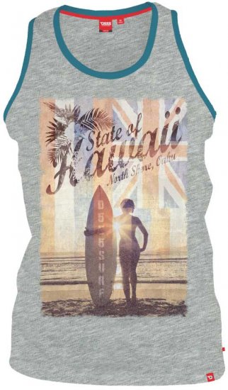 D555 CYRUS-Hawaii Fit Vest Grey - T-shirts - Grote Maten T-shirts Heren