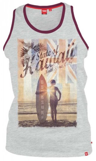 D555 CYRUS-Hawaii Fit Vest Blue - T-shirts - Grote Maten T-shirts Heren