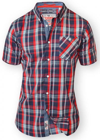 D555 MALCOLM Short Sleeve Button Down Shirt & T-shirt Combo - Overhemden - Overhemden Grote Maten Heren