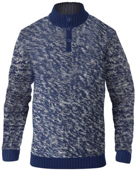 D555 MARSDEN Neck Sweater Navy/Ecru - Sweaters & hoodies - Sweaters & Hoodies Grote Maten Heren