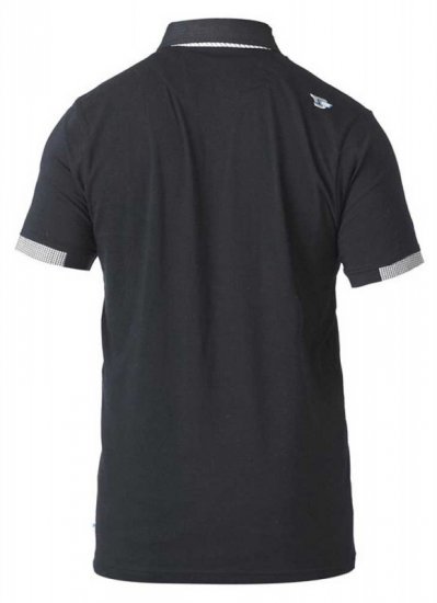 D555 SWANN Short Sleeve Stretch Polo Black - Polo shirts - Grote Maten Poloshirts Heren