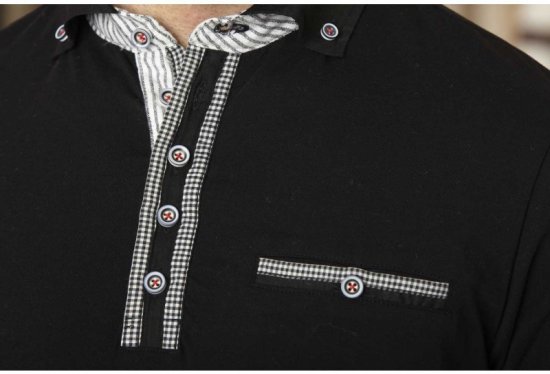 D555 SWANN Short Sleeve Stretch Polo Black - Polo shirts - Grote Maten Poloshirts Heren