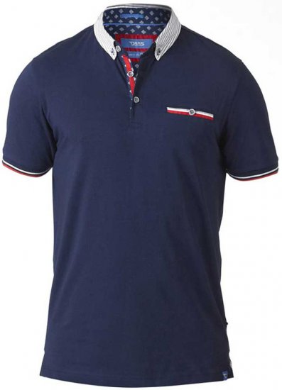 D555 GARFIELD Short Sleeve Stretch Polo Shirt Navy - Polo shirts - Grote Maten Poloshirts Heren