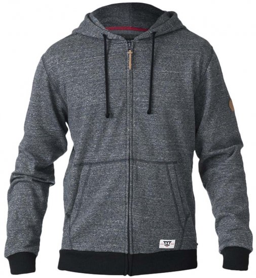 D555 Romney Full Zipper Hoodie Charcoal - Sweaters & hoodies - Sweaters & Hoodies Grote Maten Heren