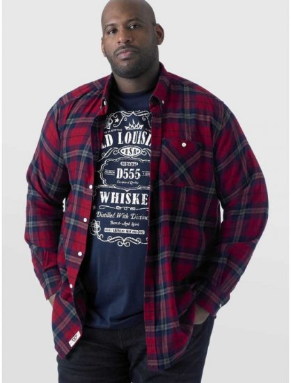 D555 Richard Long Sleeve Shirt & T-shirt Combo - Overhemden - Overhemden Grote Maten Heren