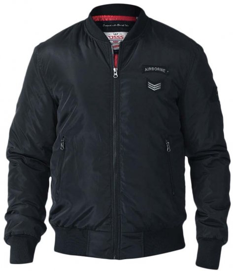 D555 Pedro Bomber Jacket Black - Jassen - Grote Maten Herenjassen