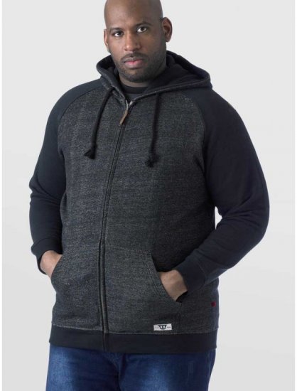 D555 Cristiano Hoodie Grey/Black - Sweaters & hoodies - Sweaters & Hoodies Grote Maten Heren