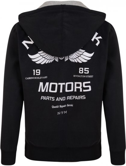Kam Jeans 773 New York Motors Hoodie Black - Sweaters & hoodies - Sweaters & Hoodies Grote Maten Heren