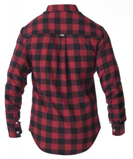 D555 Lawton LS Flannel Shirt Red - Overhemden - Overhemden Grote Maten Heren