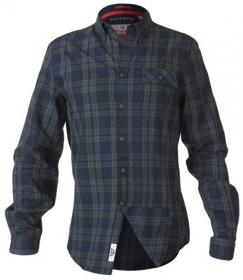 D555 Angelo LS Shirt Navy - Overhemden - Overhemden Grote Maten Heren