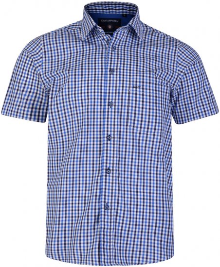 Kam Jeans 6140 Short Sleeve Shirt Navy - Overhemden - Overhemden Grote Maten Heren