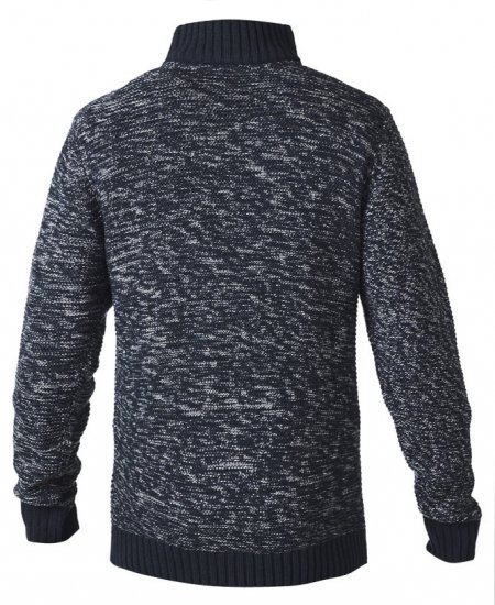 D555 REMINGTON Sweater With Woven Zipper Chest Pocket Navy/Grey - Sweaters & hoodies - Sweaters & Hoodies Grote Maten Heren