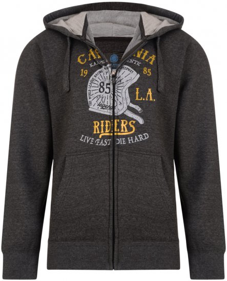 Kam Jeans 772 California Rider Hoodie Charcoal - Sweaters & hoodies - Sweaters & Hoodies Grote Maten Heren