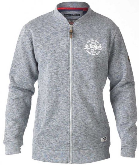 D555 Sandford Sweat Jacket Grey - Sweaters & hoodies - Sweaters & Hoodies Grote Maten Heren