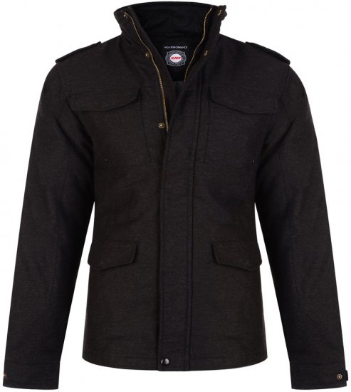 Kam Jeans 69 Moleskin Padded Coat Charcoal - Jassen - Grote Maten Herenjassen