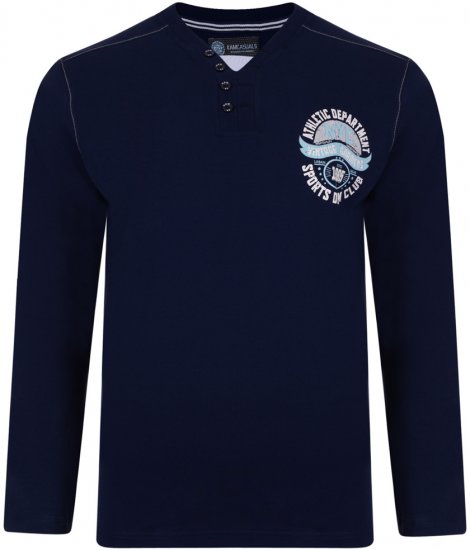Kam Jeans 5205 Long Sleeve T-shirt Navy - T-shirts - Grote Maten T-shirts Heren