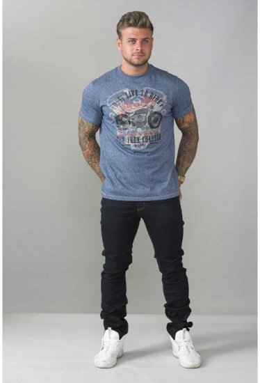 D555 Bradley T-shirt Blue - T-shirts - Grote Maten T-shirts Heren