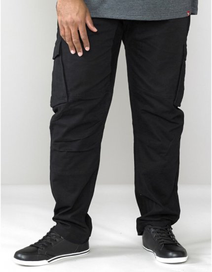 D555 Nelson Stretch Tapered Cargo Pants Black - Jeans & broeken - Jeans & Broeken Grote Maten Heren