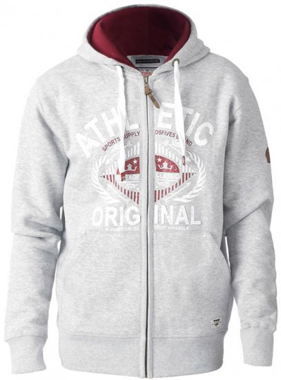 D555 Gabriel Athletic Zip Hoodie Grey - Sweaters & hoodies - Sweaters & Hoodies Grote Maten Heren
