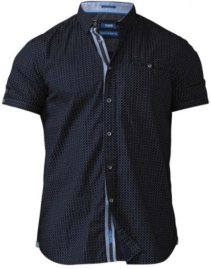 D555 Republic Short Sleeve Shirt Navy - Overhemden - Overhemden Grote Maten Heren