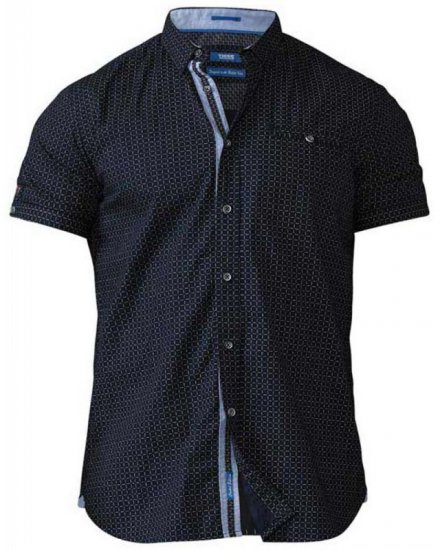 D555 Republic Short Sleeve Shirt Navy - Overhemden - Overhemden Grote Maten Heren