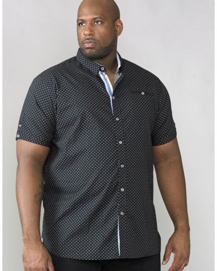 D555 Ollie Short Sleeve Shirt Black - Overhemden - Overhemden Grote Maten Heren
