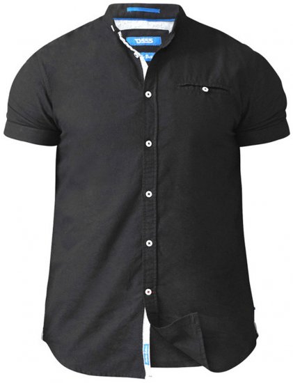 D555 Dwight Short Sleeve Shirt Black - Overhemden - Overhemden Grote Maten Heren